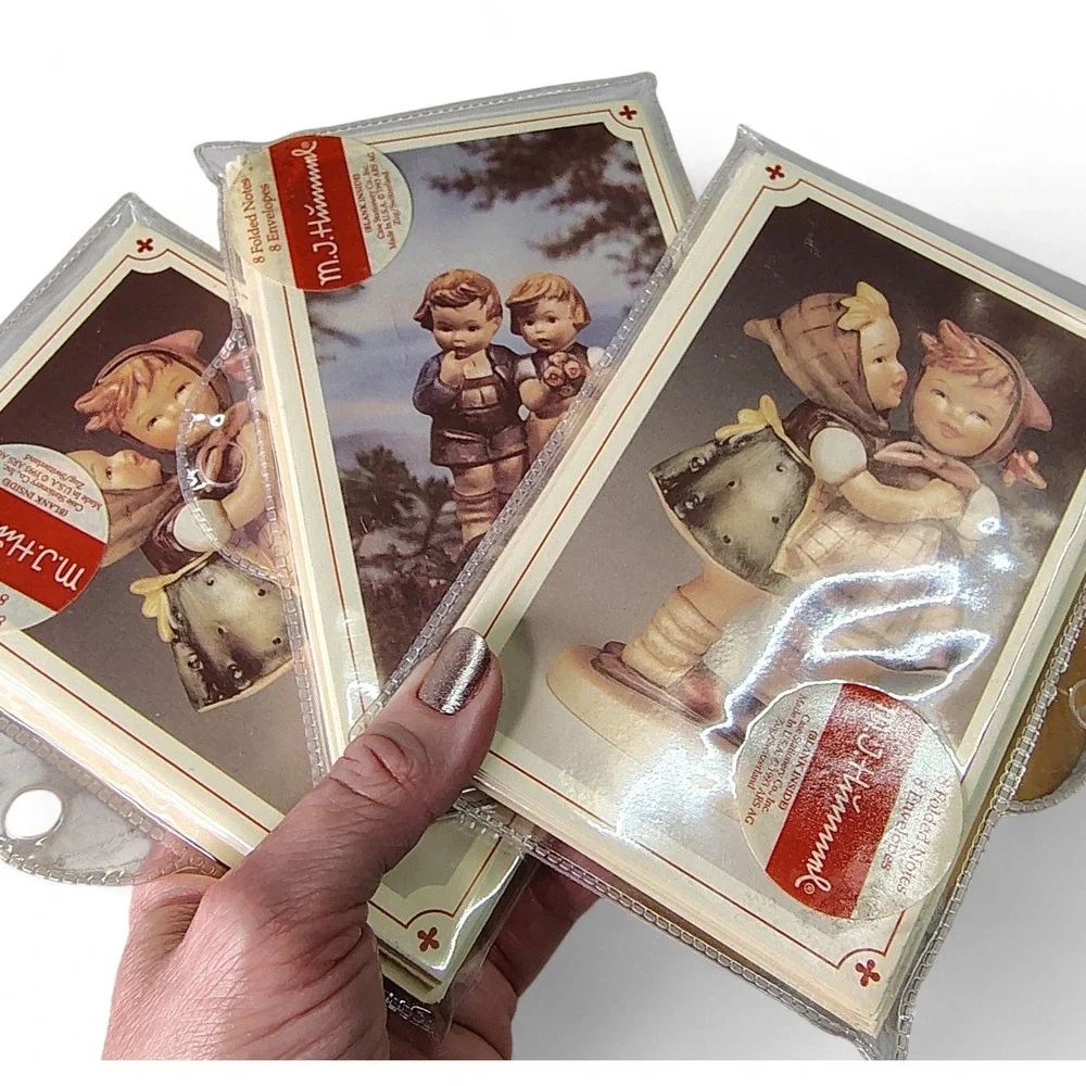 MJ‎ Hummel Blank Note Cards Set of 3 New Vintage Stationery Collectible
